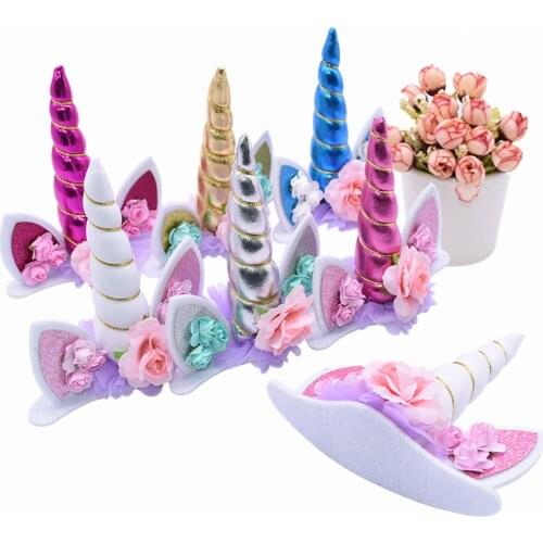 1pc Unicorn Horn Cake Topper Unicorn Theme Party Wedding Birthday Cake Decoration Baby Shower Kids Favor Dessert Topper Supplies