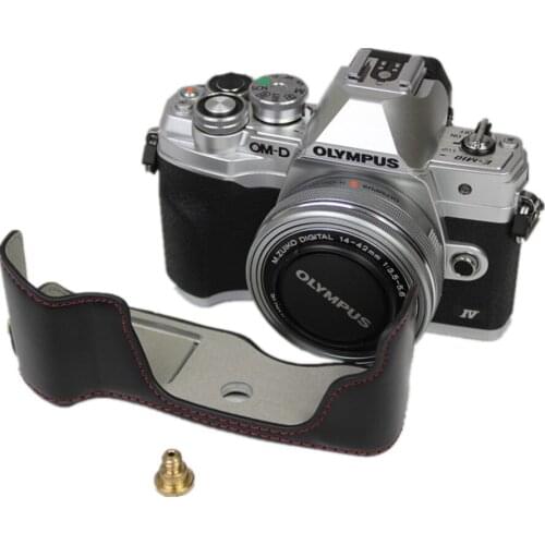 11pcs/lot- Camera Bag PU Leather Half Body Set Cover For Olympus E-M10 Mark IV EM10 IV Bottom Case With Battery Opening