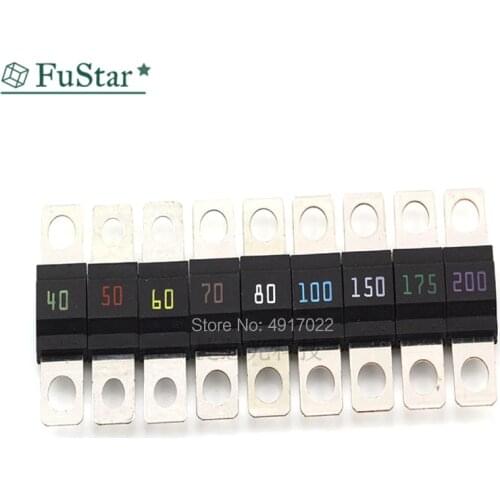 2PCS ANS Trumpet Fork Plug Fuse 40A 50A 60A 70A 80A 100A 175A 150A 200A Bolt Fixed Insurance Film Auto fuse Car Fuse New Hot