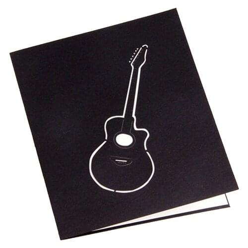 2021 New 3D Up Music Guitar Greeting Card Christmas Valentine Birthday Invitation