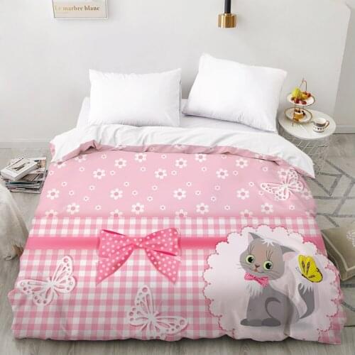 3D Duvet cover Quilt/Blanket/Comfortable Case Luxury Bedding 135 140x200 150x200 220x240 200x220 for Home Bow cat