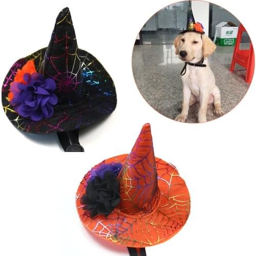 5pcs dog Halloween Pet Supplies Pet Dog Holiday Grooming Accessories Small-Middle Dog Cat Witch Hat Halloween Caps Child Gifts