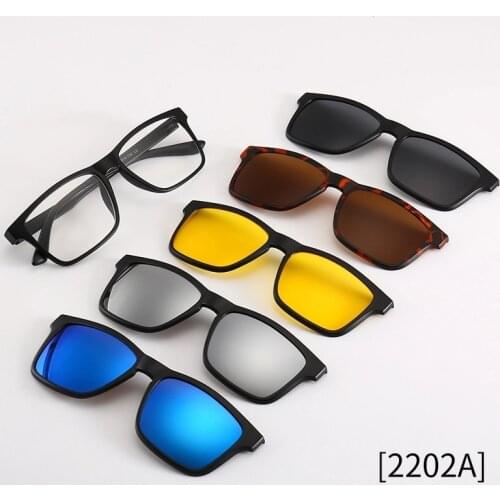 Sport Outdoor Eyeglass Frames 5 Pack Sunglasses Polarized Magnetic Clip on Glasses