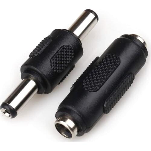 DC 5.5mm x 2.1mm 12V Power Connector Adapter, 1PCS Male to Male Plug Connector & 1PCS Female to Female Jack Connector Adapters