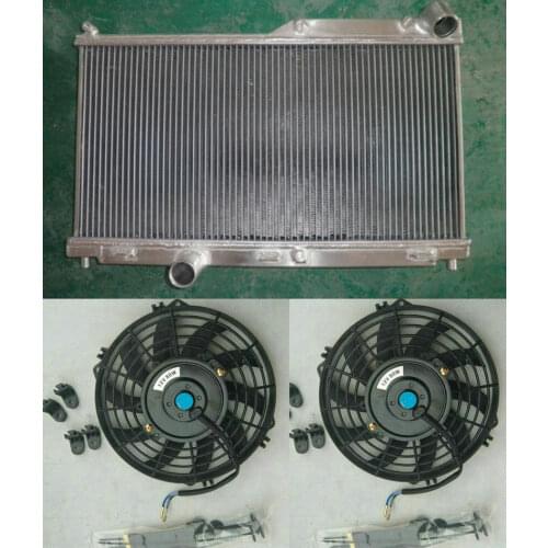Aluminum Radiator & FAN FOR Mazda Savanna RX-7 RX7 FD3S FD R1 R2 Touring Coupe Gen3 Turbo 1.3L MT 1992-1997
