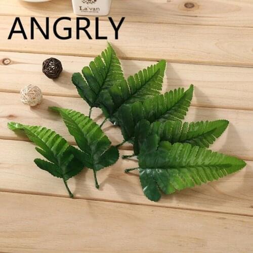 ANGRLY 20pcs/lot Persian Leaf Simulation of Silk Leaf Grass Wedding Decoration Wedding Invitations Party Supplies Vineyard Vines