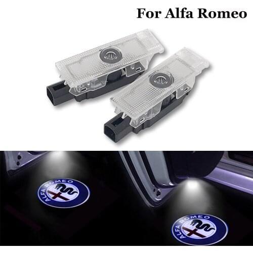 For Alfa Romeo Giulietta Giulia Mito Stelvio Brera Car Door Light Auto Courtesy Welcome Lights LED Projector Laser Lamp