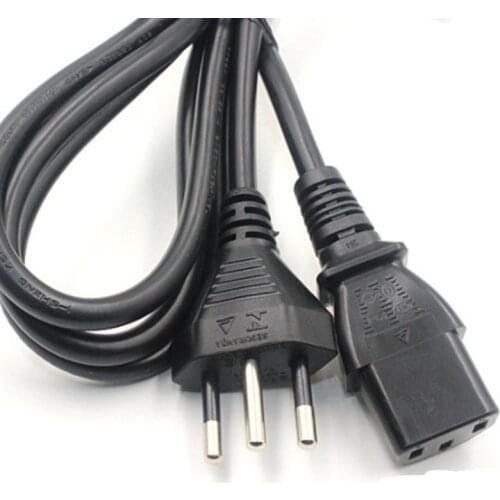 Brazil Swiss 3-Prong AC Power Cord Switzerland 3 pin plug Power Cable 3x075mm 1.8meter