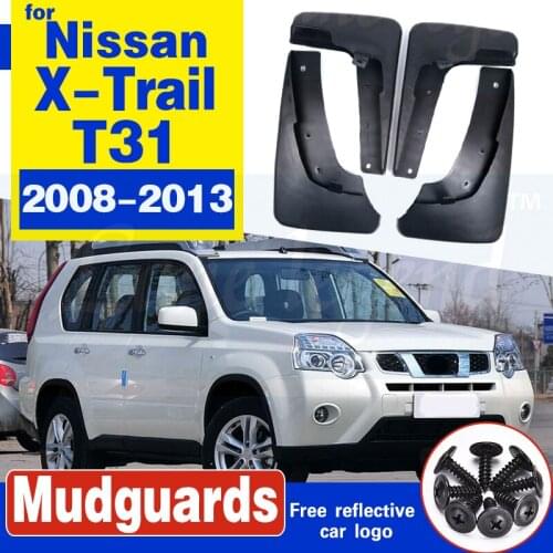Set Molded Car Mud Flaps For Nissan X-Trail T31 2008-2013 Xtrail Splash Guards Mud Flap Mudguards Fender 2009 2010 2011 2012