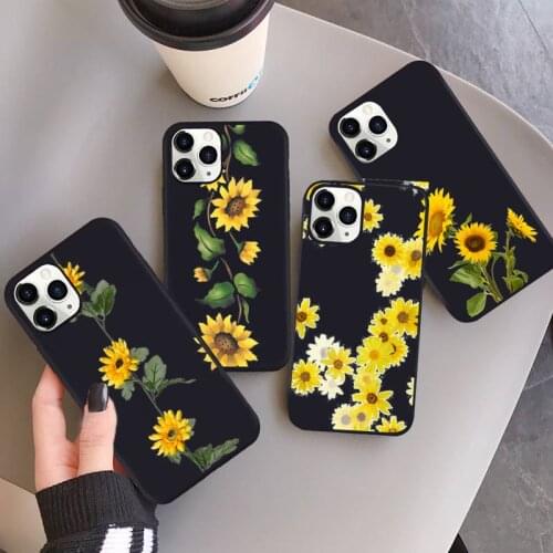 Sunflower Luxury Unique Design Phone Case Candy Color for iPhone 6 7 8 11 12 s mini pro X XS XR MAX Plus