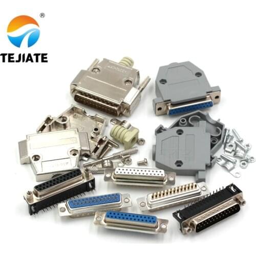 DB25 25P Parallel Serial Port Female Male Wire Solder Connector Socket Plug VGA Adapter Plastic Metal Shell Cover