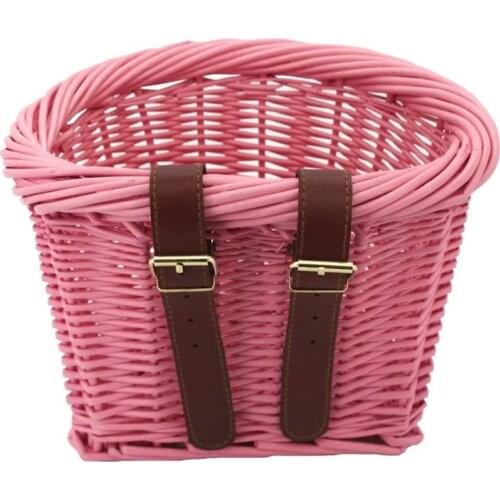 Front Handlebar Bike Basket Children Firm Artificial Woven Bag for All Type Bicycles Teen or Adult Bicycles Wicker Basket