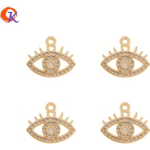 Cordial Design 40Pcs 13*15MM Jewelry Accessories/CZ Pendant/Hand Made/Eye Shape/DIY Making/Rhinestone Charms/Earring Findings