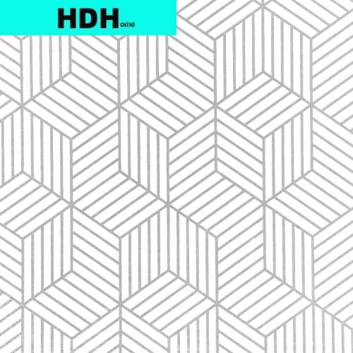 Geometric Hexagon Silver Peel and Stick Wallpaper Removable Self Adhesive Wallpaper Vinyl Film Shelf Paper & Drawer Liner Roll
