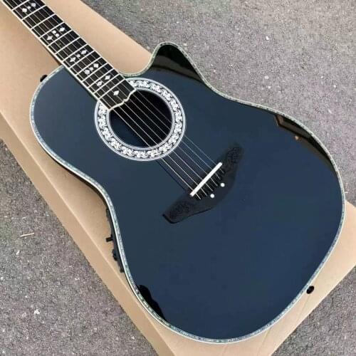 6 strings Ovation-guitar real abalone Ovation acoustic electric guitar carbon fiber tortoise shell back free shipping