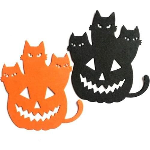 Halloween Cat Pumpkin Metal Cutting Dies Stencil DIY Scrapbooking Album Paper
