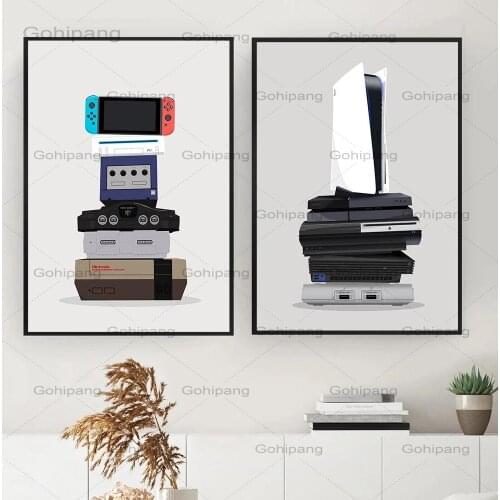 Gaming Print Retro Wall Art Canvas Painting Gamer Gift Video Game Vintage Poster Gamepad Controller Picture Boys Kids Room Decor