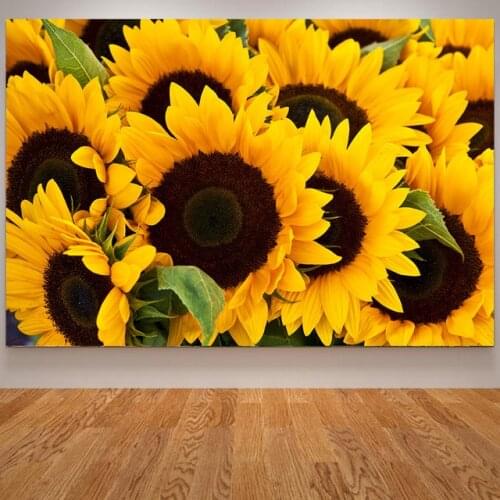 Sunflower Landscape Canvas Painting Vintage Photo Posters and Prints Nordic Cuadros Wall Art Pictures for Living Room Home Decor