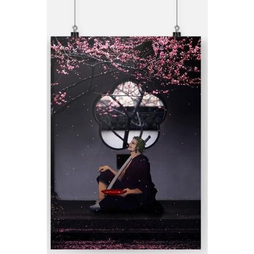 Painting Roronoa Zoro Wall Art HD Printed Poster Man Flowers Modular Canvas Home Anime Decoration Pictures Cool For Living Room