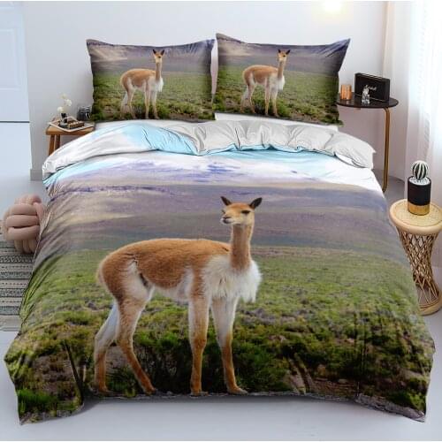 Nature Pattern Duvet/Quilt/Comforter Cover Set Alpaca Bedding sets Bed Linen 220x260cm Queen Full King Size Bedspreads