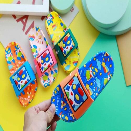 Summer Kids Shoes Slippers Children Funny Soft Anti-slip Home House Shoe Kids Baby Girls Cartoon Slipper Indoor Floor Shoes