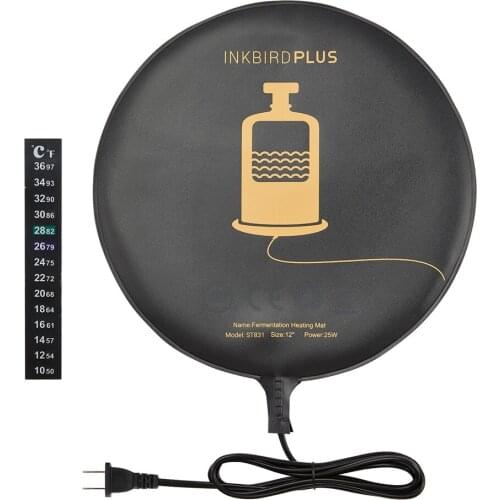 Fermentation Heating Pad 12" MET Certified IP64 Rated Waterproof 25W Removable Warm Hydroponic Heat Mat for Brewing Seedlings