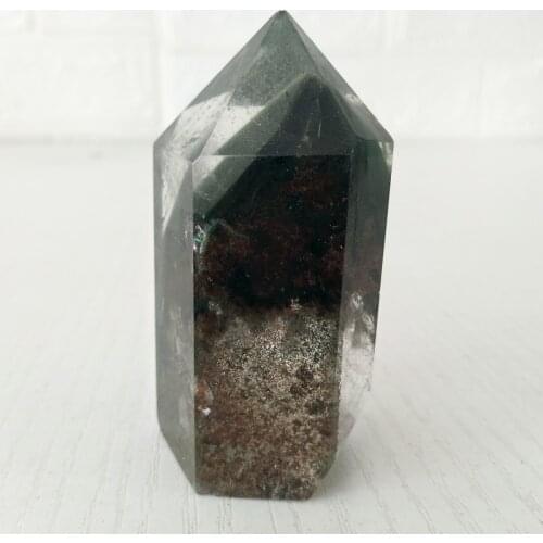 Natural GREEN PHANTOM CRYSTAL quartz crystal point mineral stones energy Healing crystals