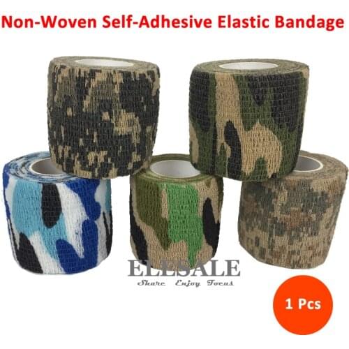 New 1pcs 5x 4.5cm Non-Woven Self-Adhesive Elastic Bandage Camouflage Color Sports Tape For First Aid Kits Accessories