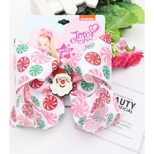 NEW 7 Inch Large Christmas Hair Bows For Girls Hair Clips Glitter Snowman Bowknot Hair Grips Party Kids Headwear 12 Pces