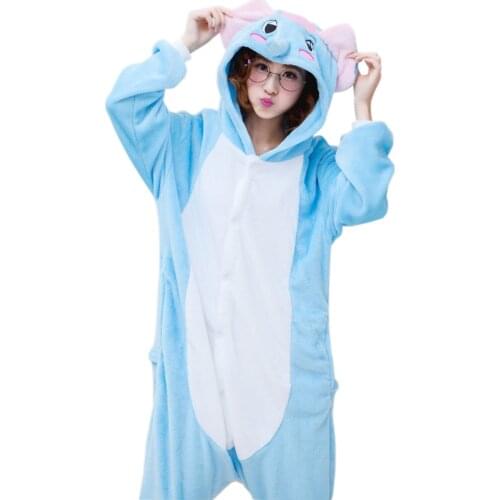Adults Kigurumi Elephant Pajamas Sets Sleepwear Pyjama Animal Suit Cosplay Women Winter Garment Cute Animal Winter Costume
