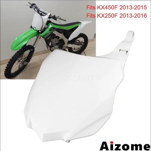 3Color Motocross Plastic Fairing Name Number Plate For Kawasaki KX450F KX250F KX450 KX250 Dirt Bike Front Number Plate White