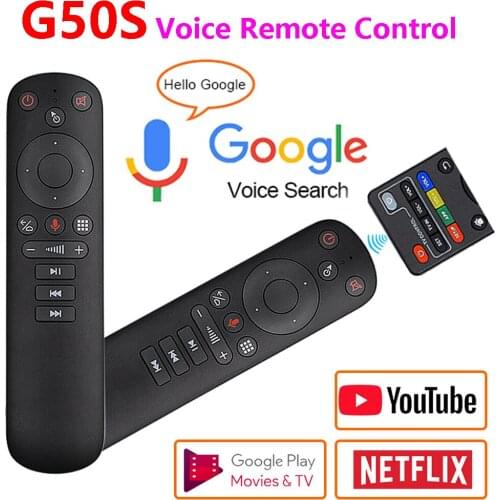 G50S Wireless Fly Air Mouse Voice Remote Control Gyroscope Wireless Mini Kyeboard with IR Learning for Android TV Box