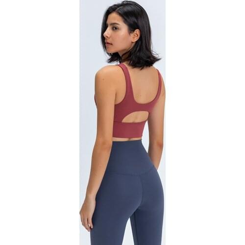 NWT Sports Bra Lady Full Coverage High Impact Athletic Top Women Naked-feel Padded Workout Fitness Yoga Bras