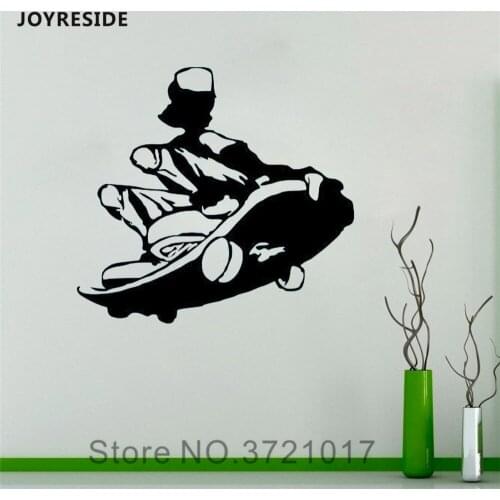 JOYRESIDE Skateboarder Skate Wall Sports Decals Vinyl Sticker Home Interior Bedroom Kids Boys Room Decorations Art Mural A1656