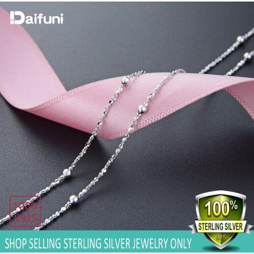 Slim 925 Sterling Silver Necklace Sequins Chain Necklace Pendant With Chain Necklace Jewelry Women Kids Girls Birthday Gift