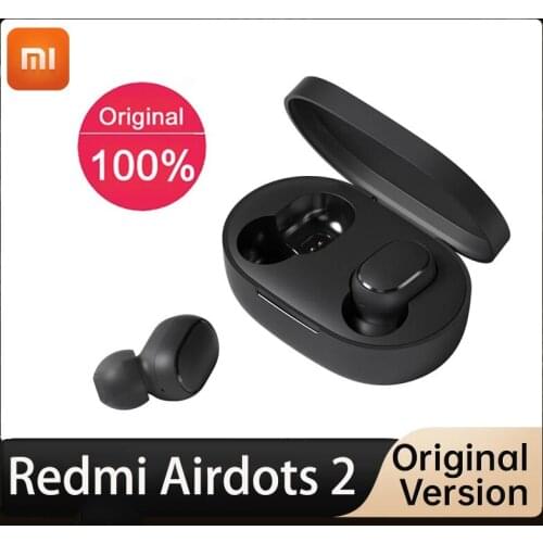 Original Xiaomi Redmi Airdots 2 TWS Earphone Wireless bluetooth 5.0 Earphone Stereo Noise Reduction Mic Voice Control