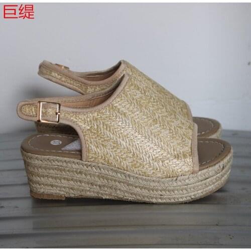 Comfort Wedges Sandals For Women High Heels Summer Shoes Fish mouth Wedge Solid color Flip Flop Platform Sandals
