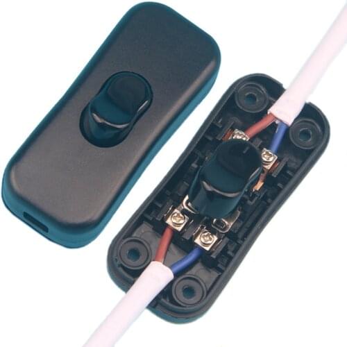 ON/OFF Inline Switch Black Inline Table Lamp Desk Light Cord Cable Switch 110-250V