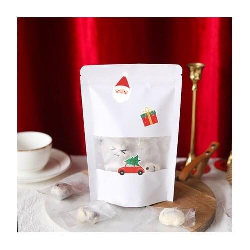 High Quality 10Pcs/lot white Bag Window Zip lock Empty Dried Food Fruit Tea Gift package Self Sealing Zipper Stand up Bags