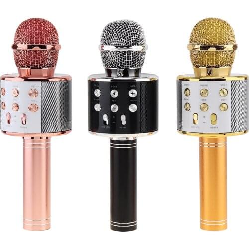 WS858 Bluetooth Wireless Handheld Microphone Hifi Speaker with Multi-function Adjustment Panel for Meetting/Classroom/Karaoke