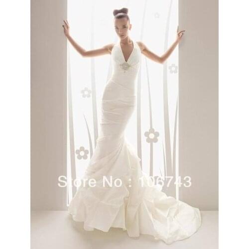 Free shipping 2017 new style Sexy bride wedding white Mermaid maxi dress long Custom size/color crystal beading wedding dress