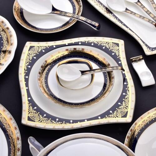 1PC Ceramic Serving Dishes High-end Bone China Plates Dinnerware Dish Serving Plate