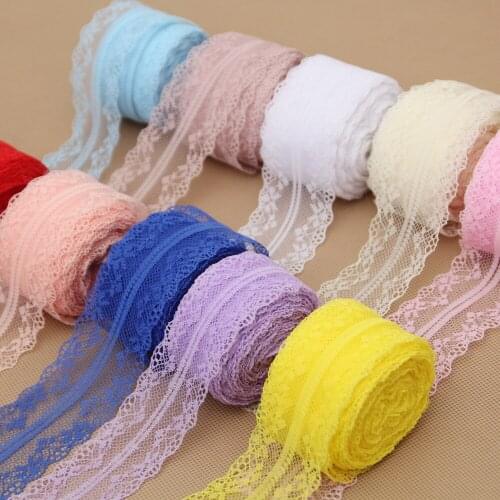 10m/roll) 40mm Colorful Lace Fabric Handicrafts Embroidered Net Lace Trim Ribbon Webbing Decoration Gift Packing Material