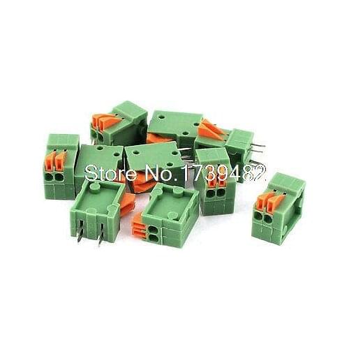 10Pcs PCB Panel Mount 2 Way 4Pin Terminal Block Connector 2.54mm Pitch