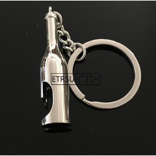 100pcs Unique Mini Wine Bottle Shaped Keyring Bottle Openers Travel Outdoor Hiking Camping Zinc Alloy Beer Bottle Opener