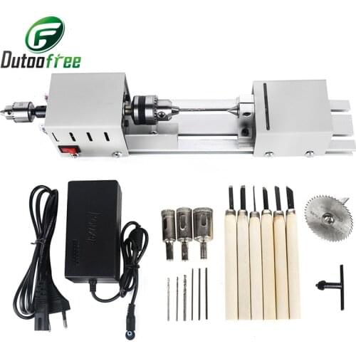 12-24V Mini Lathe Machine Tools Lathe Standard Set DIY Woodworking Buddha Pearl Grinding Polishing Mini Beads Machine