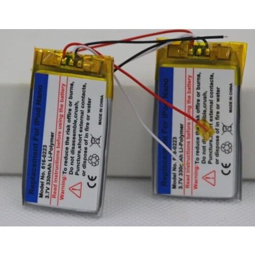 30pcs/lot Battery Replacement For Nano Nano1 Battery for iPod Nano 1 gen MP3 1 GB 2 GB 4 GB Batteries Bateria Batteriej
