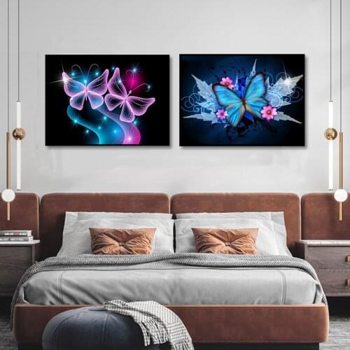 30x40 Diy Diamond Painting 5d for Home Decor , Living Room Decoration ，Flower Butterfly