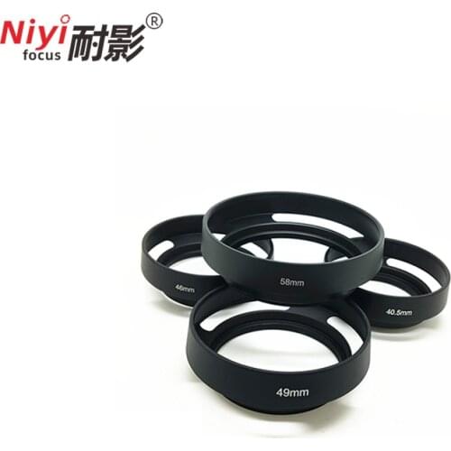 37 39 40.5 43 49 52 55 58mm Black Vented Curved Metal camera lens Hood for Leica M for Pentax for Olympus Lens cap gift