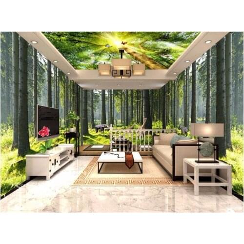 3d room wallpaper custom photo Fresh natural forest tree animals Full house background wall 3d wall murals wallpaper